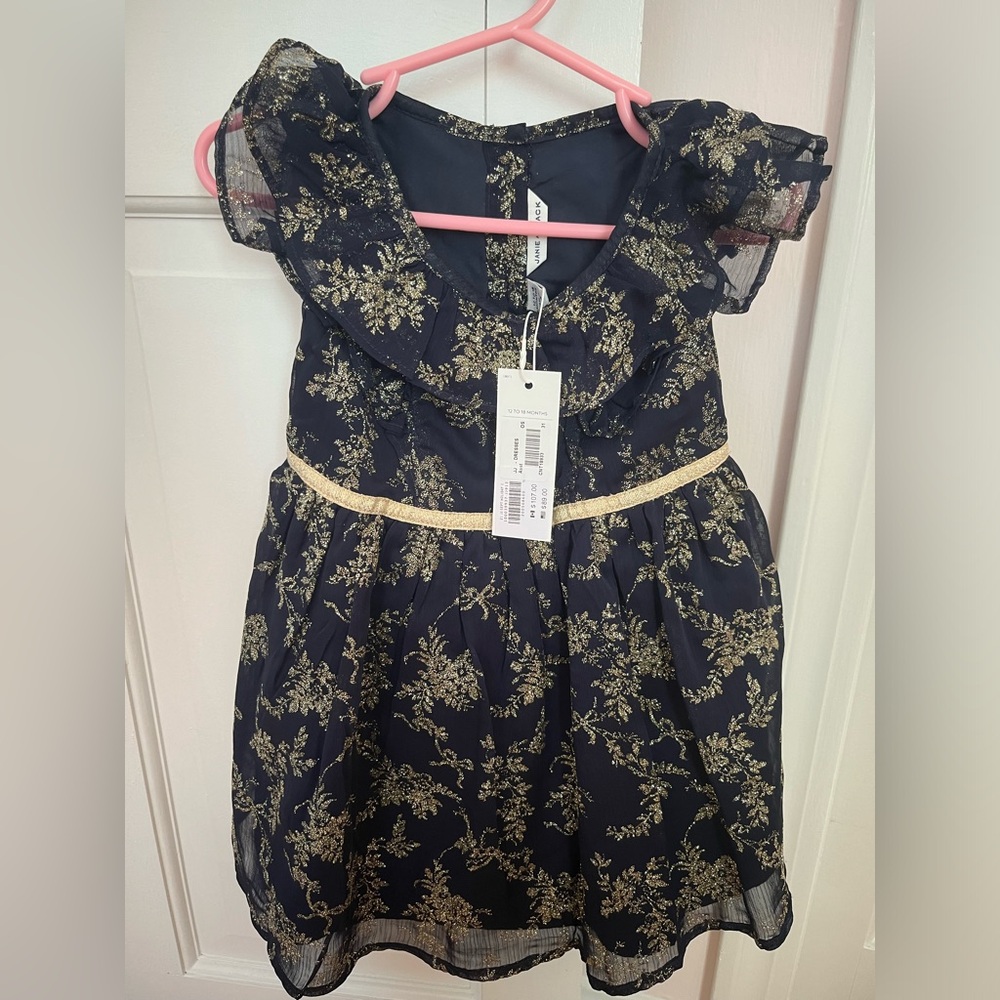 Jamie & Jack floral chiffon glitter dress